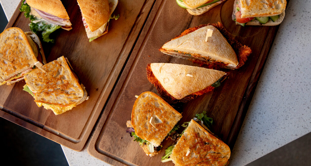 Sandwiches on A carving Board